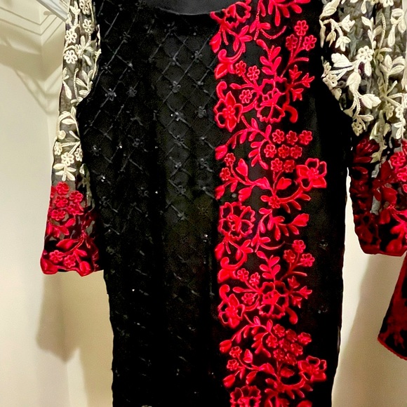 Tena durrani chiffon embroidered shirt - Picture 2 of 2